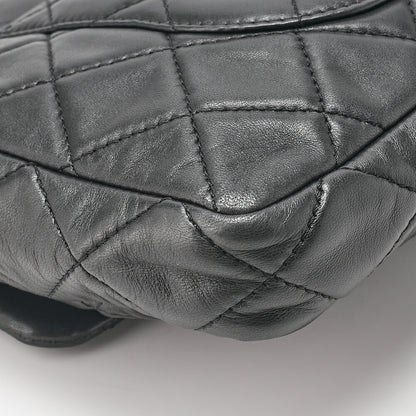 CHANEL Lambskin Matelasse 2.55 Lock Clutch Bag Silver-Tone Hardware, Pre-Owned