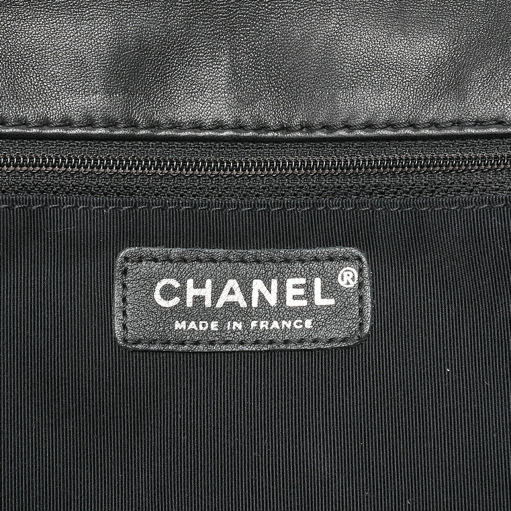 CHANEL Lambskin Matelasse 2.55 Lock Clutch Bag Silver-Tone Hardware, Pre-Owned