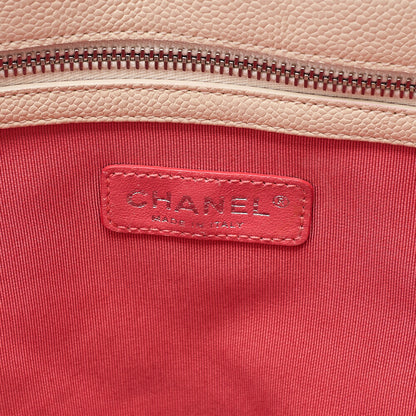 CHANEL 2-way Chain Shoulder Bag Matelasse Caviar Skin Coco Charm Pink x White Silver-Tone Hardware, Pre-Owned