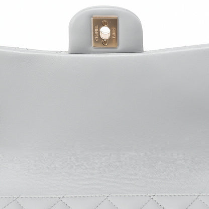 CHANEL Shoulder Bag Minimat Lass? 20cm Lambskin Cool Gray Silver-Tone Hardware, Pre-Owned