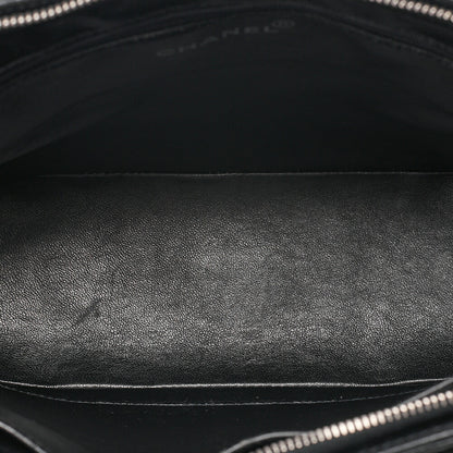 CHANEL Shoulder Bag Caviar Skin Matelasse Pull Charm Black Silver-Tone Hardware, Pre-Owned