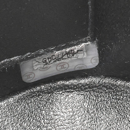 CHANEL Shoulder Bag Caviar Skin Matelasse Pull Charm Black Silver-Tone Hardware, Pre-Owned