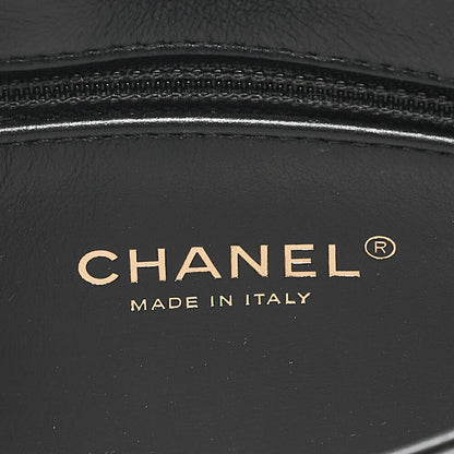 CHANEL Chain Shoulder Bag Matelasse 23cm Single Flap Lambskin Black Gold-Tone Hardware, Pre-Owned