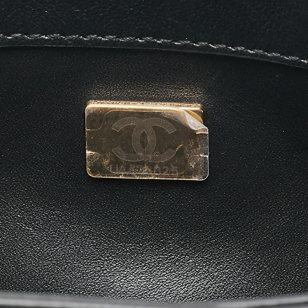 CHANEL Chain Shoulder Bag Matelasse 23cm Single Flap Lambskin Black Gold-Tone Hardware, Pre-Owned