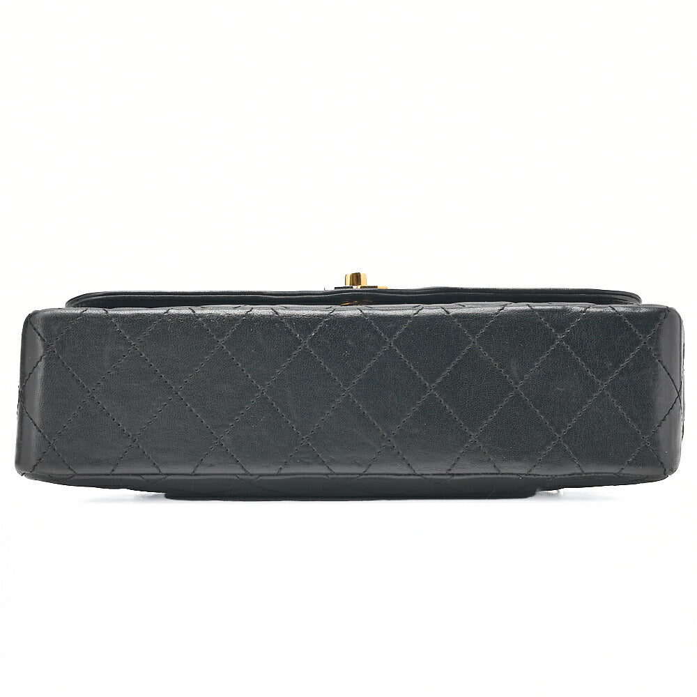 CHANEL Lambskin Matelasse 25cm Paris Limited Double Flap Shoulder Bag Black Gold-Tone Hardware, Pre-Owned