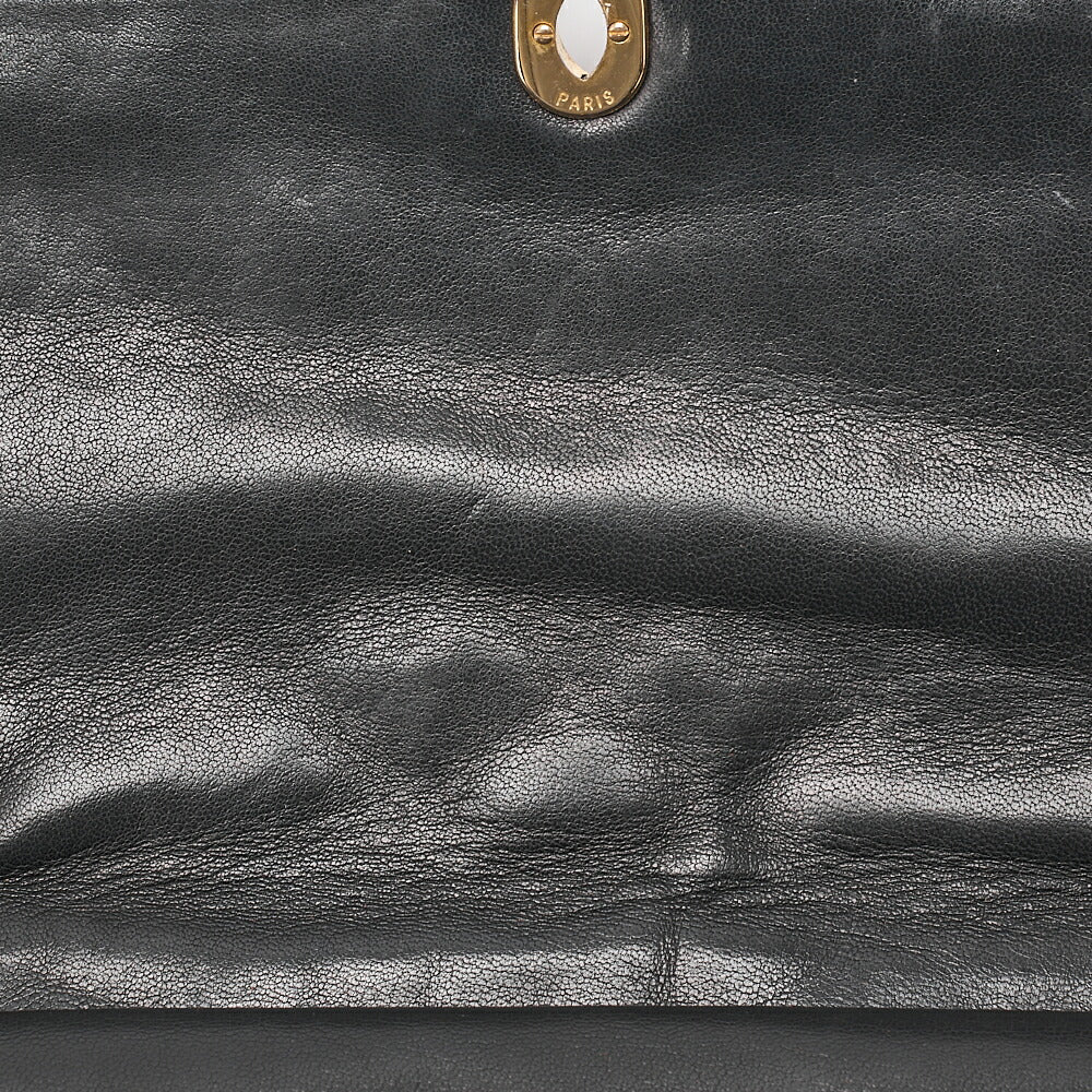 CHANEL Lambskin Matelasse 25cm Paris Limited Double Flap Shoulder Bag Black Gold-Tone Hardware, Pre-Owned
