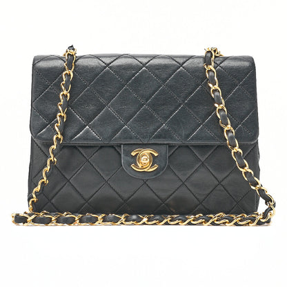 CHANEL Chain Shoulder Bag Minimat Telass? 20cm Lambskin Black Gold-Tone Hardware, Pre-Owned