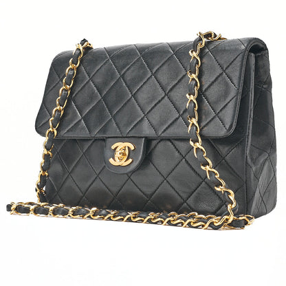 CHANEL Chain Shoulder Bag Minimat Telass? 20cm Lambskin Black Gold-Tone Hardware, Pre-Owned
