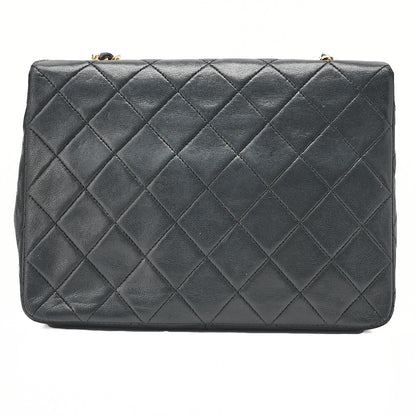CHANEL Chain Shoulder Bag Minimat Telass? 20cm Lambskin Black Gold-Tone Hardware, Pre-Owned