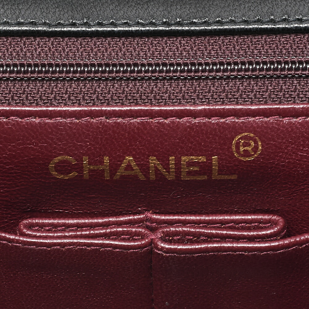 CHANEL Chain Shoulder Bag Minimat Telass? 20cm Lambskin Black Gold-Tone Hardware, Pre-Owned