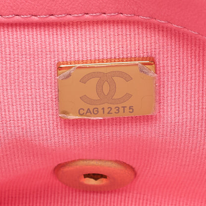 CHANEL Lambskin Minimat Telass? Single Giant Chain Shoulder Pink Gold-Tone Hardware, Pre-Owned