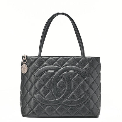 CHANEL Matelasse Reissue Tote Caviar Skin Black Silver-Tone Hardware, Pre-Owned