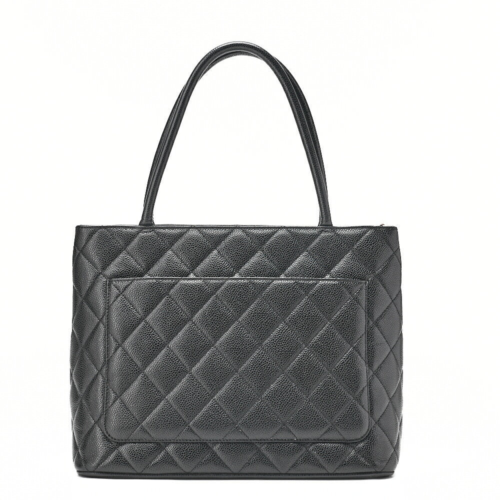 CHANEL Matelasse Reissue Tote Caviar Skin Black Silver-Tone Hardware, Pre-Owned