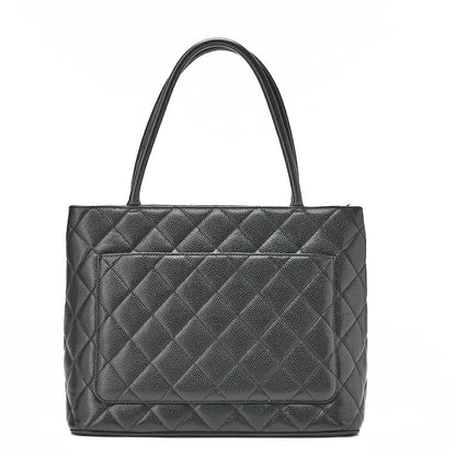 CHANEL Matelasse Reissue Tote Caviar Skin Black Silver-Tone Hardware, Pre-Owned
