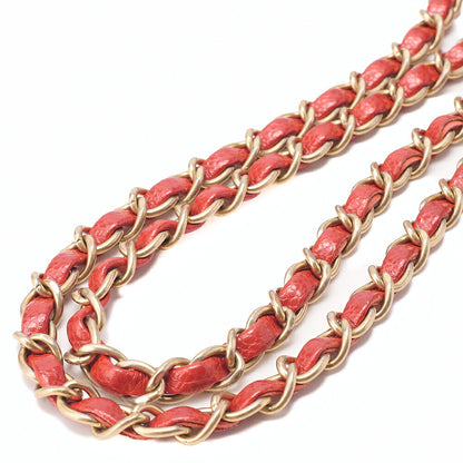 CHANEL Chain Shoulder Bag Minimat Telass? 17cm Caviar Skin Red Gold-Tone Hardware, Pre-Owned