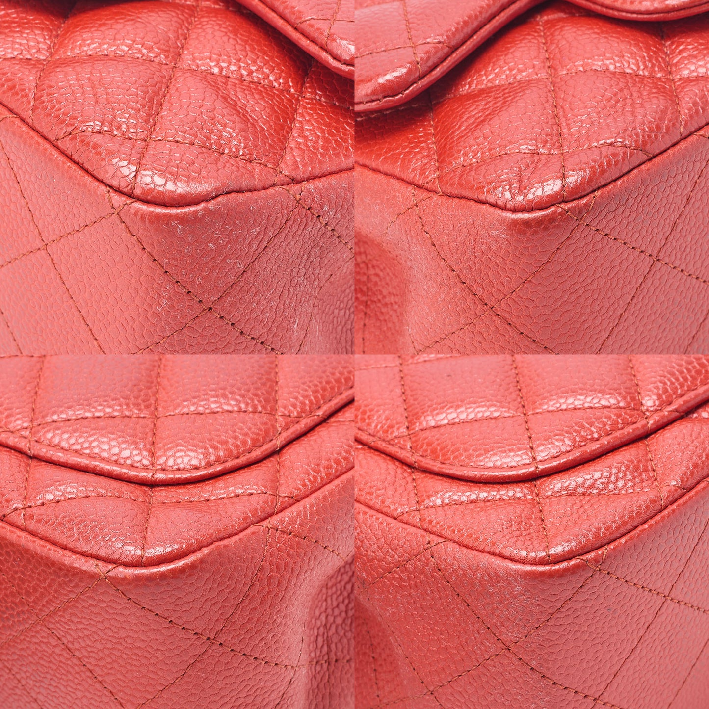CHANEL Chain Shoulder Bag Minimat Telass? 17cm Caviar Skin Red Gold-Tone Hardware, Pre-Owned