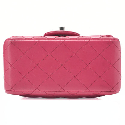 CHANEL Chain Shoulder Bag Minima Telass? 17cm Lambskin Pink Silver-Tone Hardware, Pre-Owned