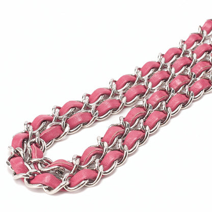 CHANEL Chain Shoulder Bag Minima Telass? 17cm Lambskin Pink Silver-Tone Hardware, Pre-Owned
