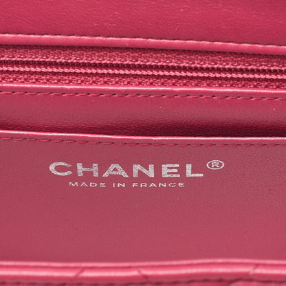 CHANEL Chain Shoulder Bag Minima Telass? 17cm Lambskin Pink Silver-Tone Hardware, Pre-Owned