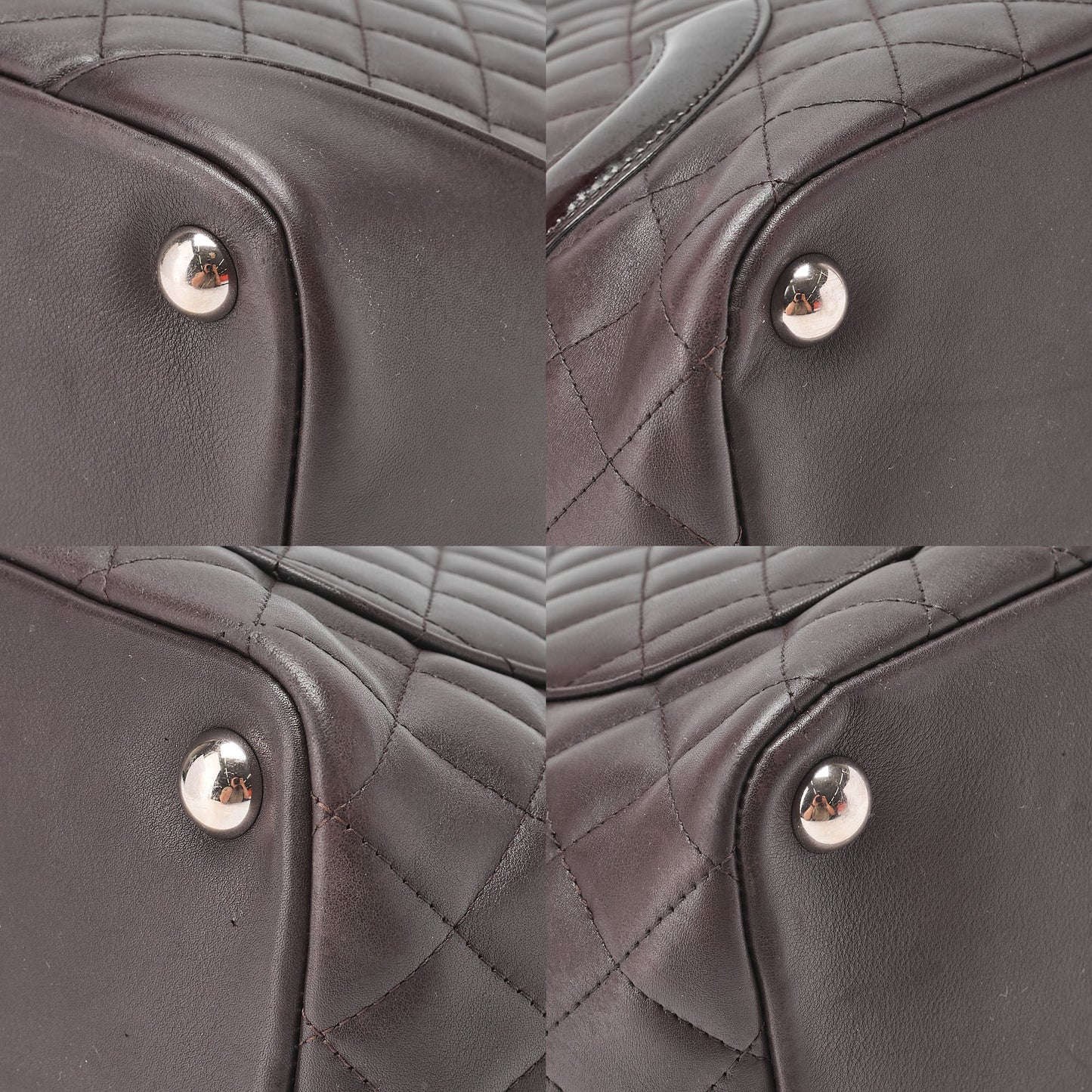 CHANEL Cambonline Calf Leather x Enamel Large Tote Bag Brown x Black Silver-Tone Hardware, Pre-Owned