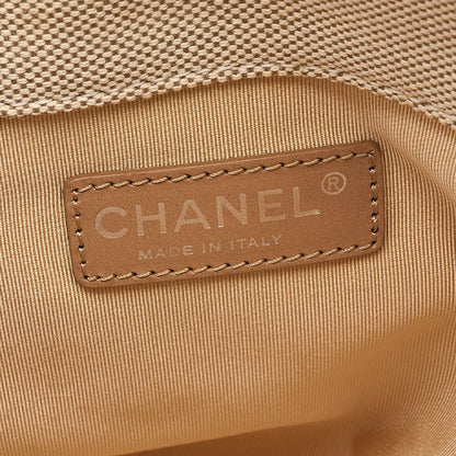 CHANEL Tote Bag Choco Bar Camellia No.5 Canvas Yellow x Beige Silver-Tone Hardware, Pre-Owned