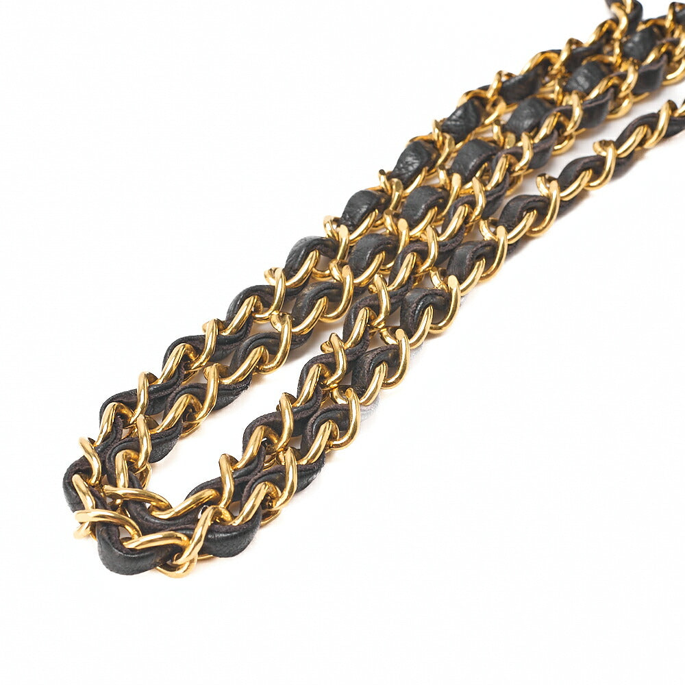 CHANEL Lambskin Matelasse Diana Flap Chain Shoulder Black Gold-Tone Hardware, Pre-Owned