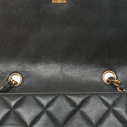 CHANEL Lambskin Matelasse Diana Flap Chain Shoulder Black Gold-Tone Hardware, Pre-Owned