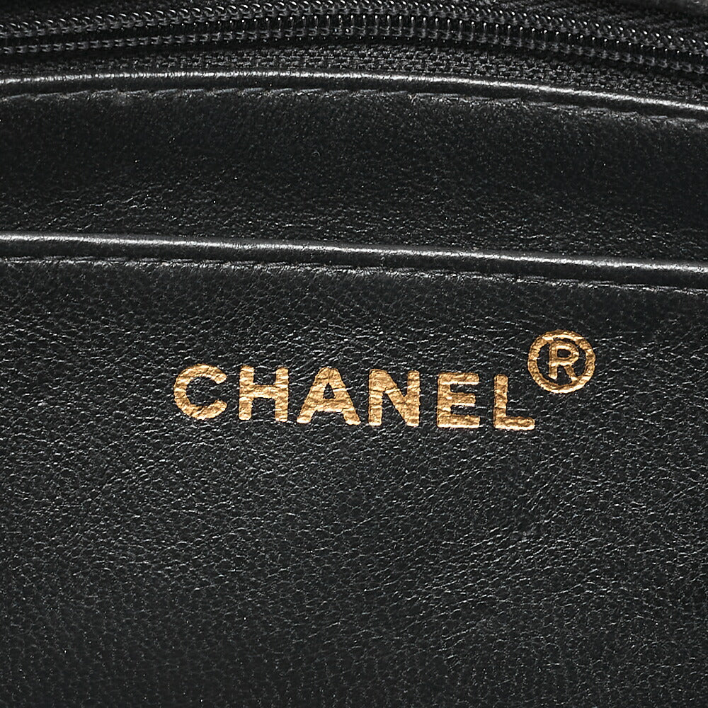 CHANEL Lambskin Matelasse Diana Flap Chain Shoulder Black Gold-Tone Hardware, Pre-Owned