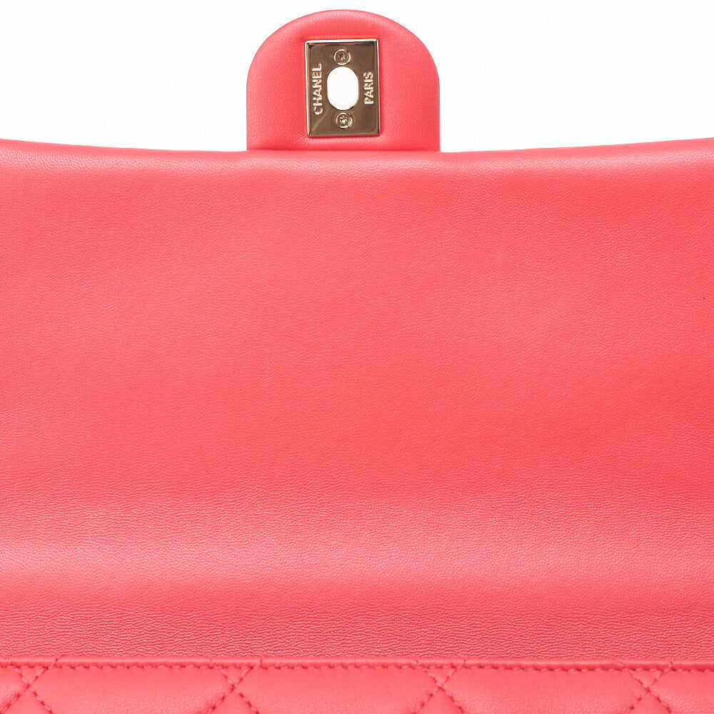 CHANEL Lambskin Matelasse 2WAY Chain Shoulder Red Gold-Tone Hardware, Pre-Owned