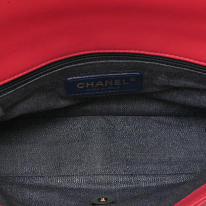 CHANEL Lambskin Matelasse 2WAY Chain Shoulder Red Gold-Tone Hardware, Pre-Owned