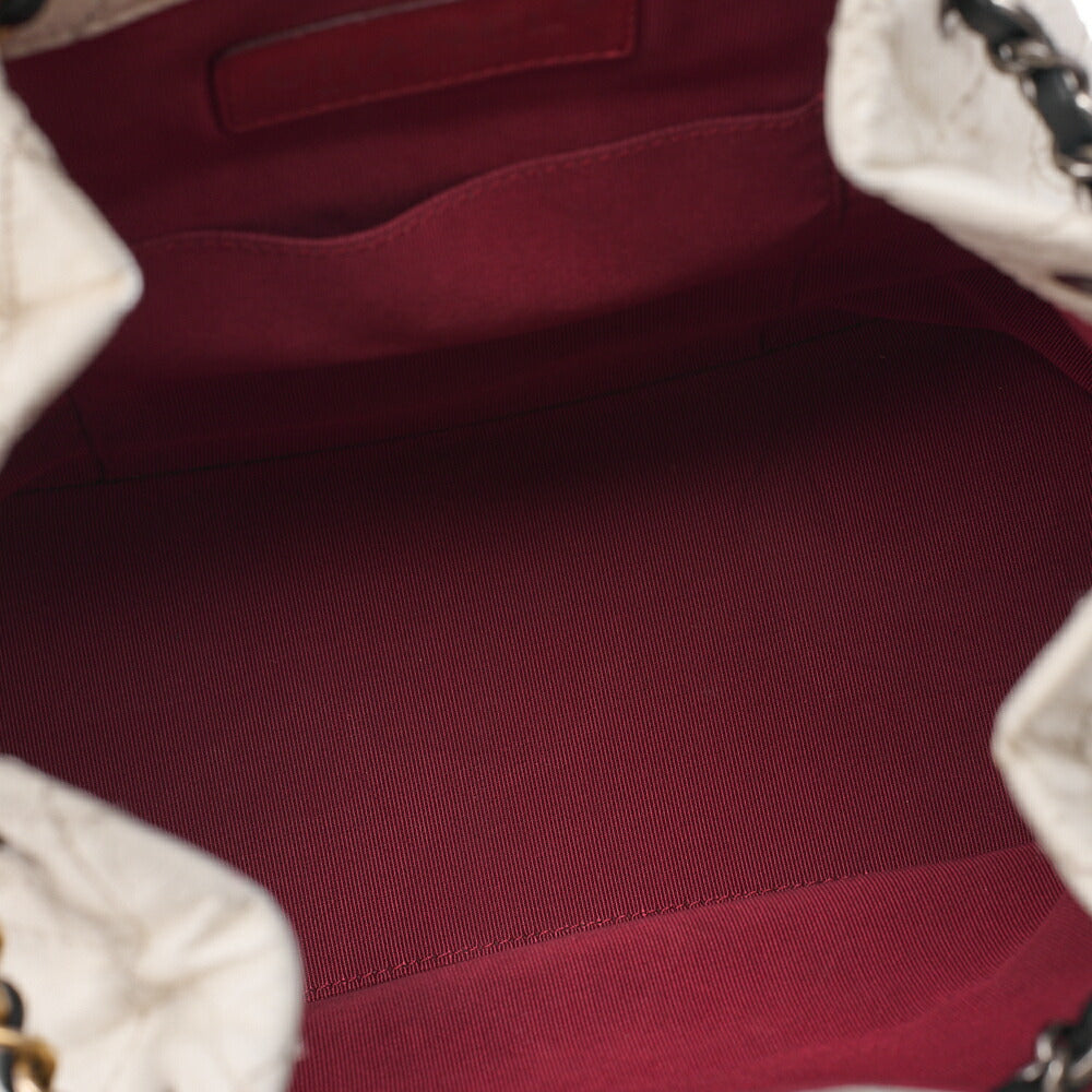 CHANEL Vintage Calf Matelasse Chain Backpack Black x White Gold x Silver-Tone Hardware, Pre-Owned