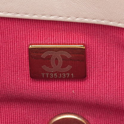 CHANEL Lambskin Minimat Telass? with Charm 2-Way Chain Shoulder White Gold-Tone Hardware, Pre-Owned