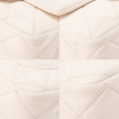 CHANEL Lambskin Minimat Telass? with Charm 2-Way Chain Shoulder White Gold-Tone Hardware, Pre-Owned
