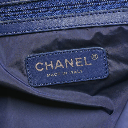 CHANEL Nylon x Lambskin Tweed Print Turn Lock Chain Backpack Bicolor Silver-Tone Hardware, Pre-Owned