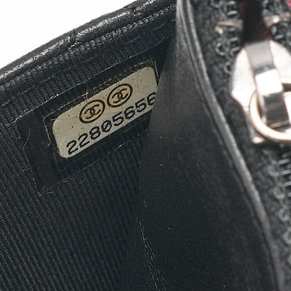 CHANEL Matelasse Chain Wallet Lambskin Black Silver-Tone Hardware, Pre-Owned