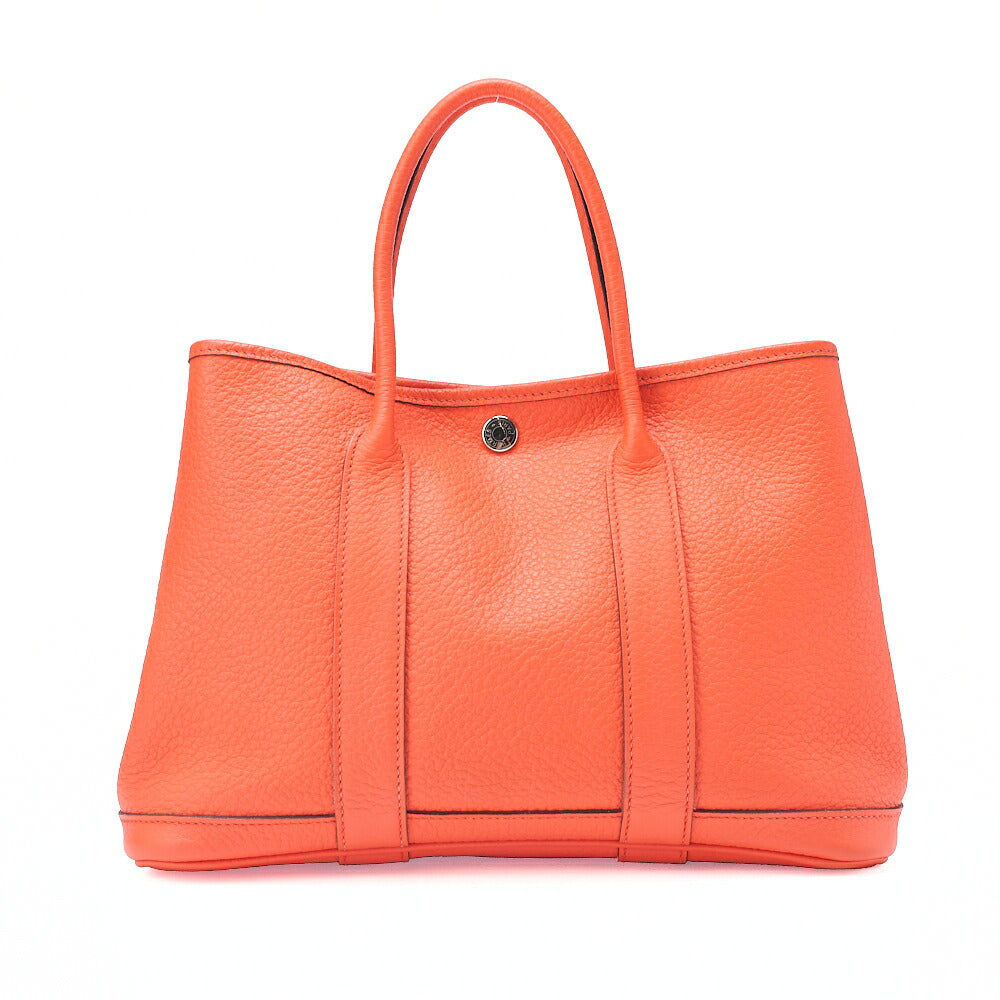Hermes Hermes Garden Party TPM Negonda Tote Bag Orange Poppy Silver-Tone Hardware, Pre-Owned