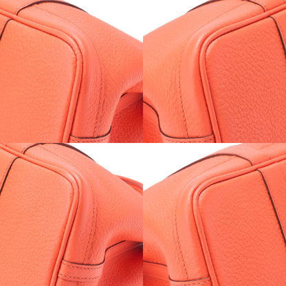 Hermes Hermes Garden Party TPM Negonda Tote Bag Orange Poppy Silver-Tone Hardware, Pre-Owned