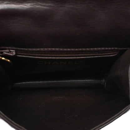 CHANEL Lambskin Matelasse Turnlock Waist Pouch Dark Brown Gold-Tone Hardware, Pre-Owned