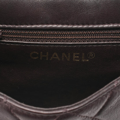 CHANEL Lambskin Matelasse Turnlock Waist Pouch Dark Brown Gold-Tone Hardware, Pre-Owned