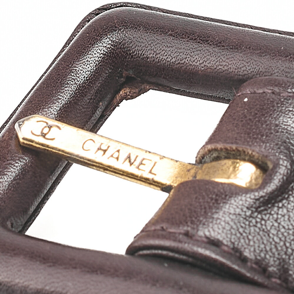 CHANEL Lambskin Matelasse Turnlock Waist Pouch Dark Brown Gold-Tone Hardware, Pre-Owned