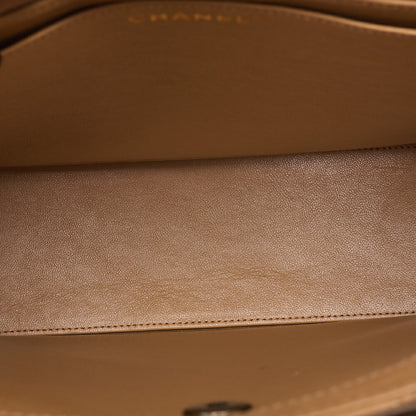 CHANEL Lambskin Matelasse Bicolole Handbag Beige Gold-Tone Hardware, Pre-Owned
