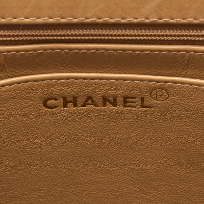 CHANEL Lambskin Matelasse Bicolole Handbag Beige Gold-Tone Hardware, Pre-Owned