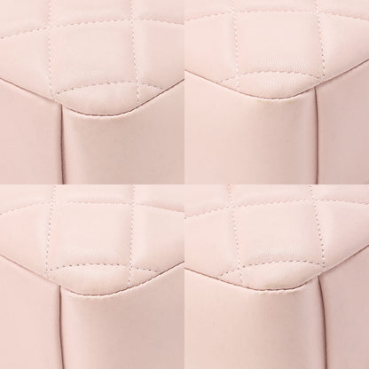 CHANEL Lambskin Matelasse Plate Charm Chain Shoulder Pink Gold-Tone Hardware, Pre-Owned