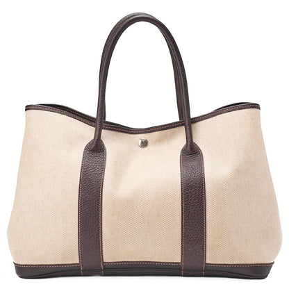 Hermes Hermes Garden Party PM Toile Officer Brown Silver-Tone Hardware, Pre-Owned