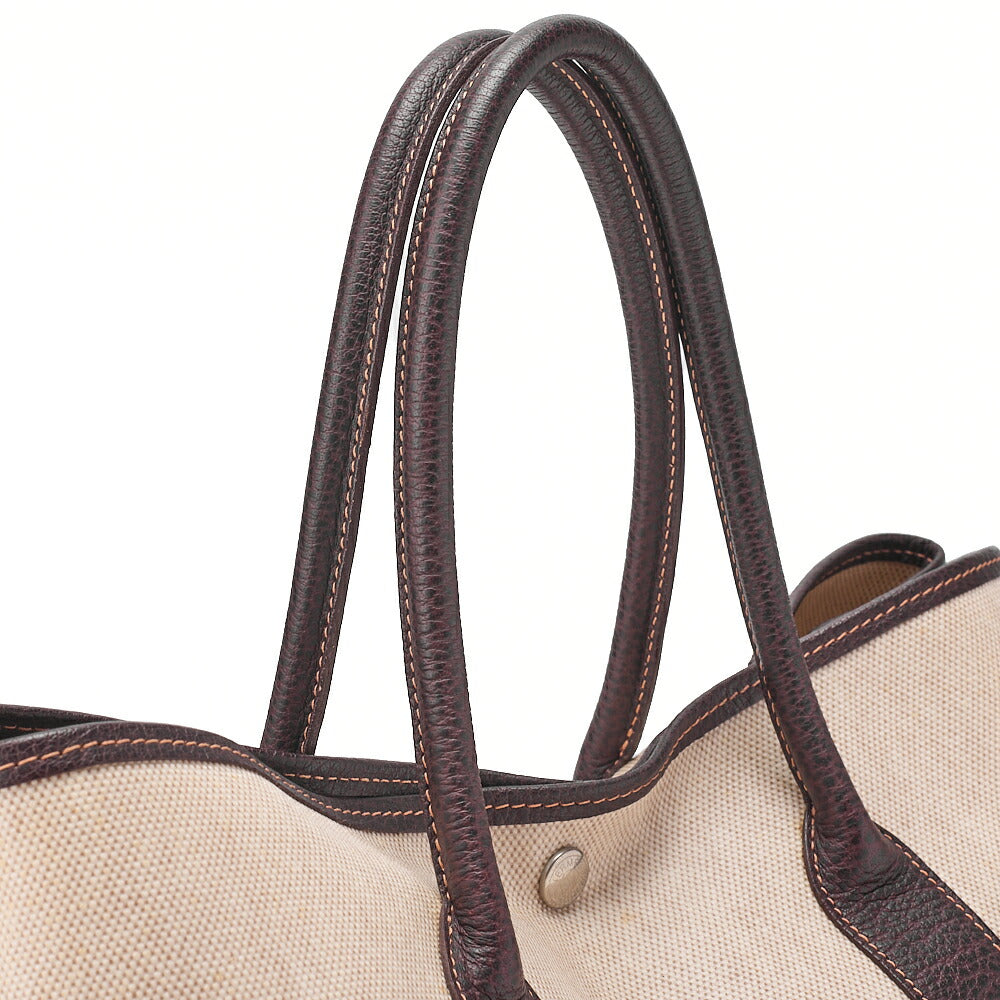 Hermes Hermes Garden Party PM Toile Officer Brown Silver-Tone Hardware, Pre-Owned
