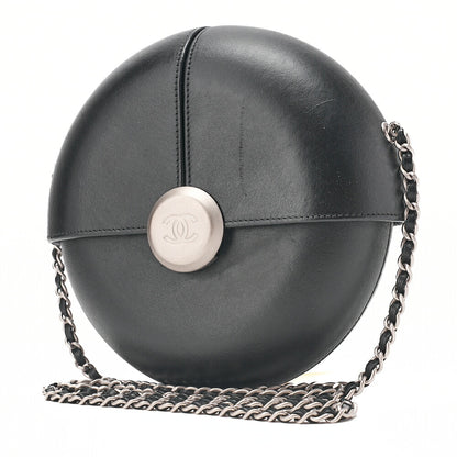 CHANEL Coco Mark Evening in the Air Chain Shoulder Lambskin Black Silver-Tone Hardware, Pre-Owned