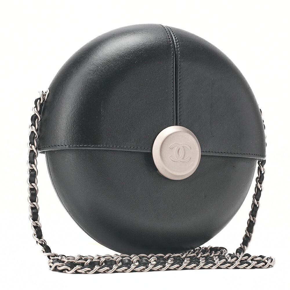 CHANEL Coco Mark Evening in the Air Chain Shoulder Lambskin Black Silver-Tone Hardware, Pre-Owned