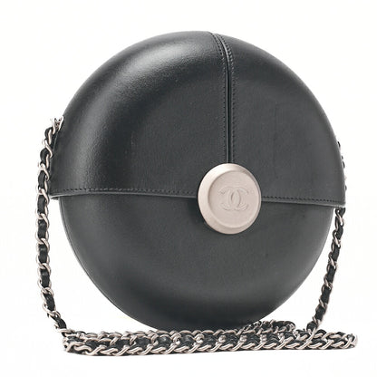 CHANEL Coco Mark Evening in the Air Chain Shoulder Lambskin Black Silver-Tone Hardware, Pre-Owned