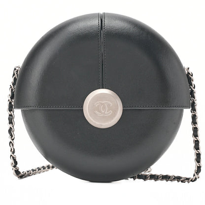 CHANEL Coco Mark Evening in the Air Chain Shoulder Lambskin Black Silver-Tone Hardware, Pre-Owned