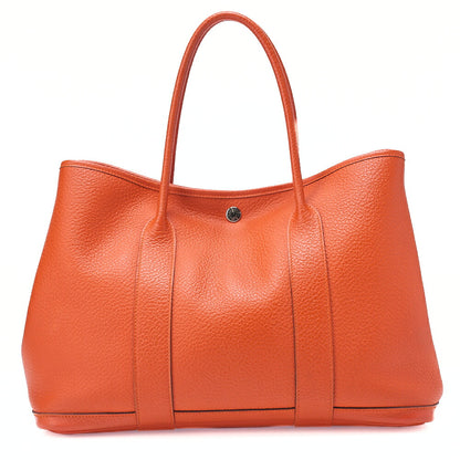 HERMES Herm?s Garden Patty PM Negonda Tote Bag Orange Poppy Silver-Tone Hardware, Pre-Owned